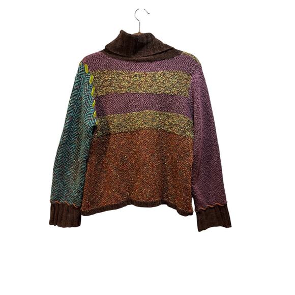 Curio women’s multi color knit turtleneck sweater size XL - Picture 2 of 9